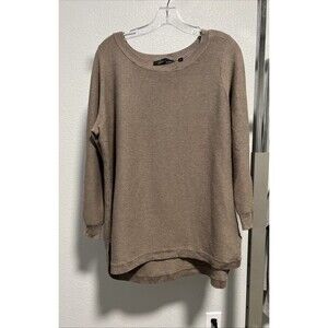 Eyn Women’s Sweater Size 1X Brown Rayon blend Long Sleeve Unique Design